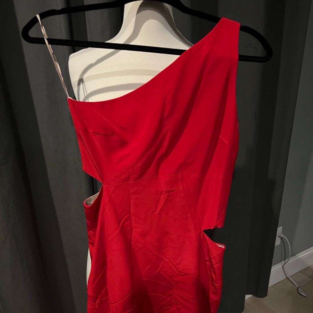 Brose Red One Shoulder Cut Out Dress